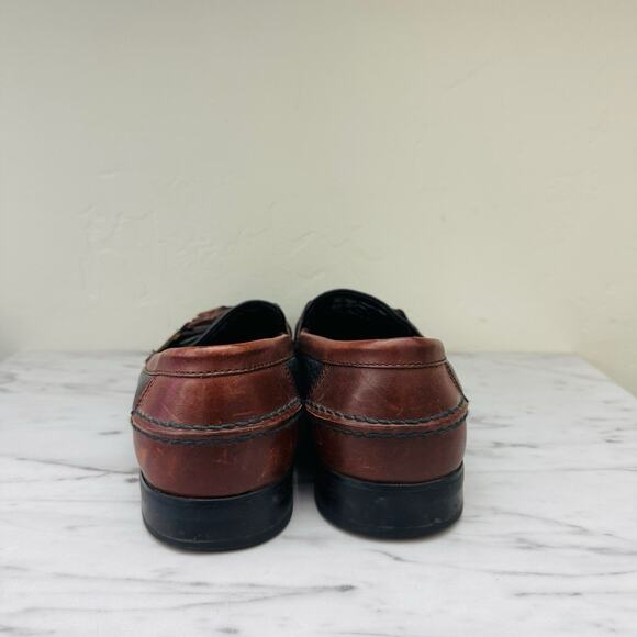 Bert Pulitzer Leather Navy Oxblood Tassel Loafer Men’s Size 8 - Picture 5 of 10
